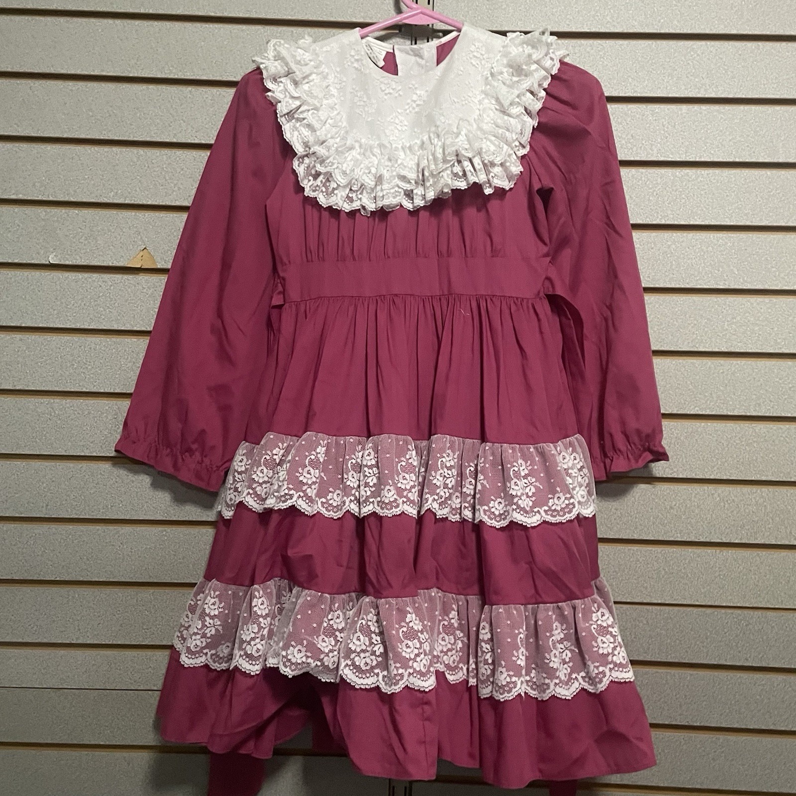 Vintage Mini World By Rag World Pageant Dress Pink Lace Frilly Ruffles Sz 10